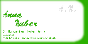 anna nuber business card